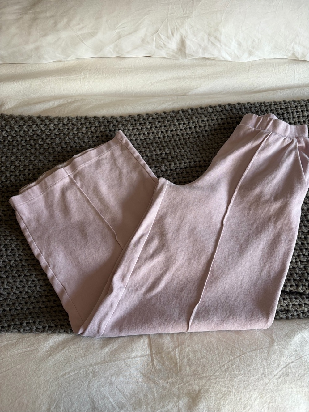 Zara Wide-Leg Pants in Pale Mauve